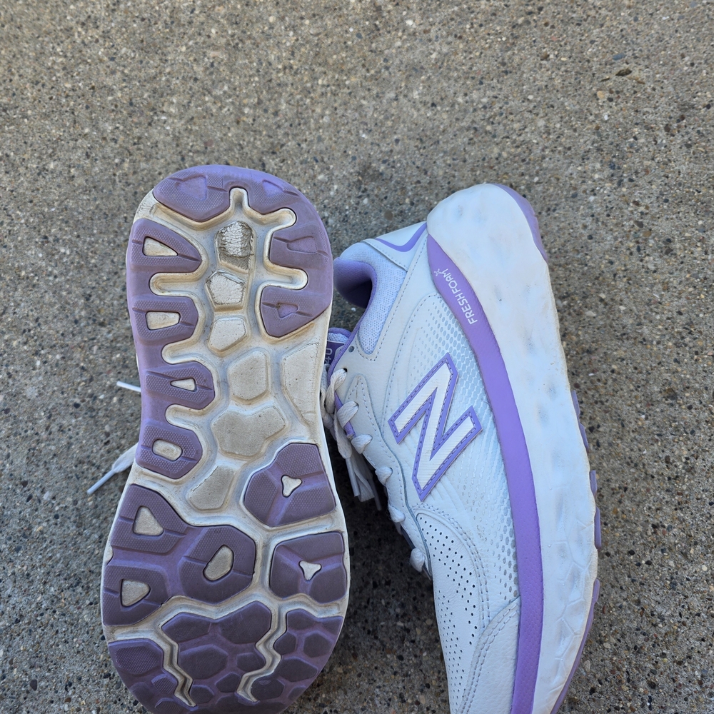 New Balance Fresh Foam Leather  Women's White and Purple Sneakers Size 9B - Picture 10 of 14